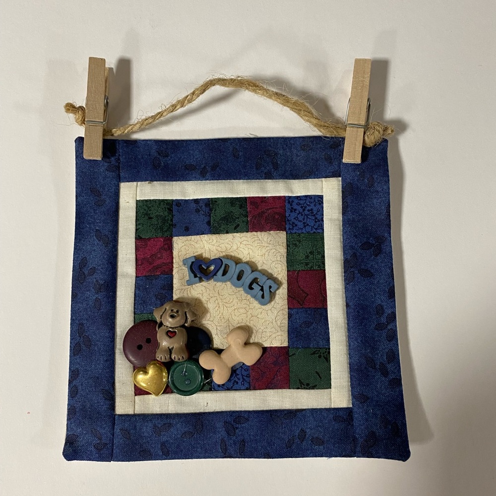 Patchwork Dog Wall Hanging Decor